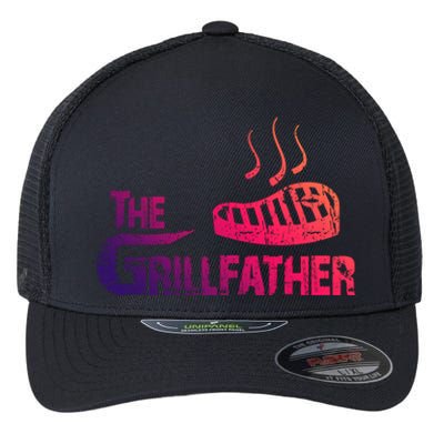 The Grillfather Funny Barbeque Grilling Gift Flexfit Unipanel Trucker Cap