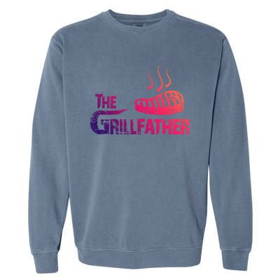 The Grillfather Funny Barbeque Grilling Gift Garment-Dyed Sweatshirt