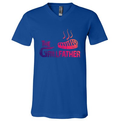 The Grillfather Funny Barbeque Grilling Gift V-Neck T-Shirt