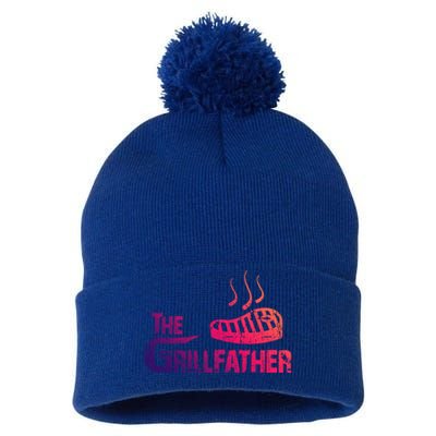 The Grillfather Funny Barbeque Grilling Gift Pom Pom 12in Knit Beanie