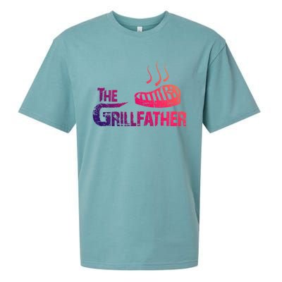 The Grillfather Funny Barbeque Grilling Gift Sueded Cloud Jersey T-Shirt