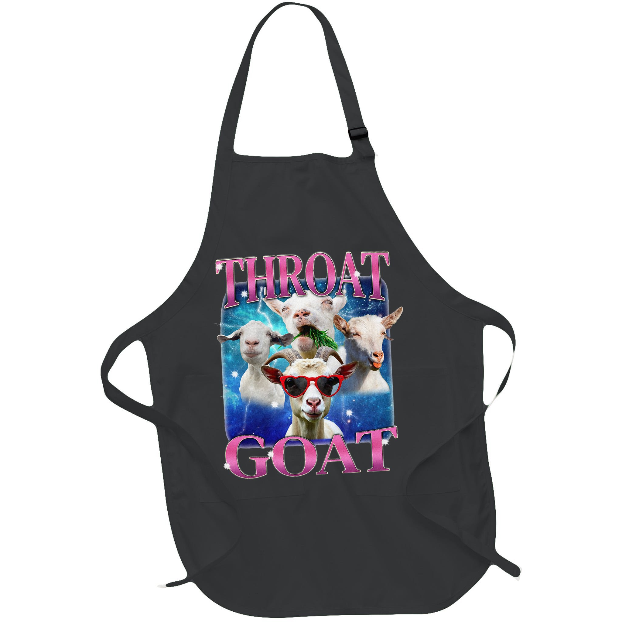 Throat Goat Funny Inappropriate Adult Humor Unhinged Meme Apron