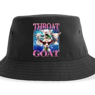 Throat Goat Funny Inappropriate Adult Humor Unhinged Meme Sustainable Bucket Hat