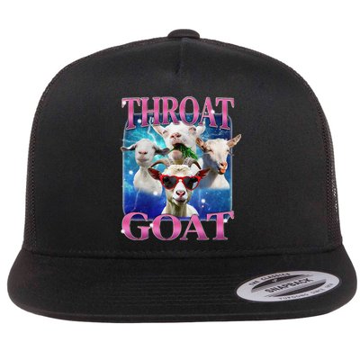 Throat Goat Funny Inappropriate Adult Humor Unhinged Meme Flatbill Hat