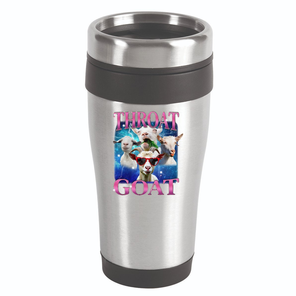 Throat Goat Funny Inappropriate Adult Humor Unhinged Meme 16oz Travel Tumbler