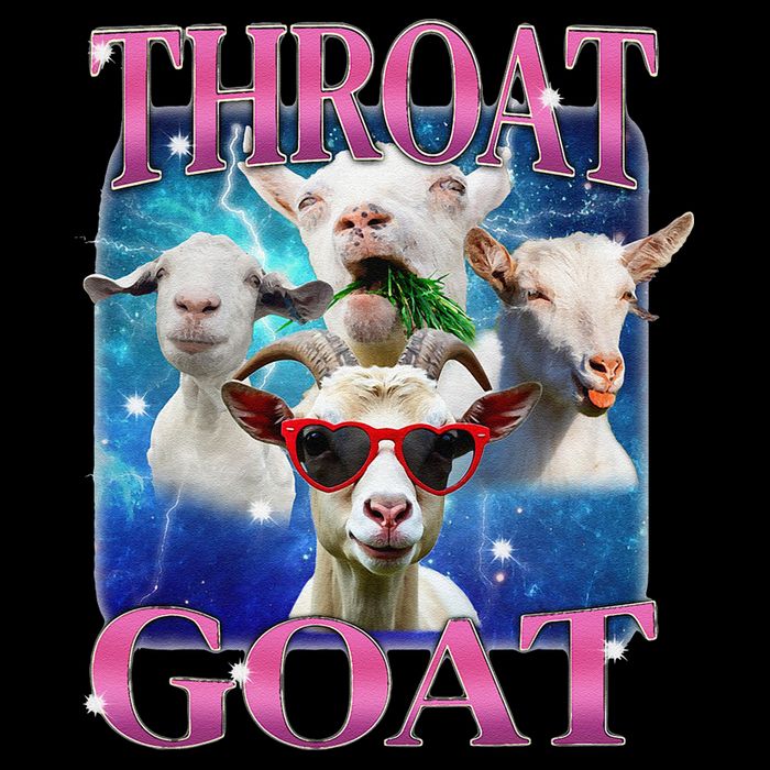 Throat Goat Funny Inappropriate Adult Humor Unhinged Meme Women's V-Neck T-Shirt