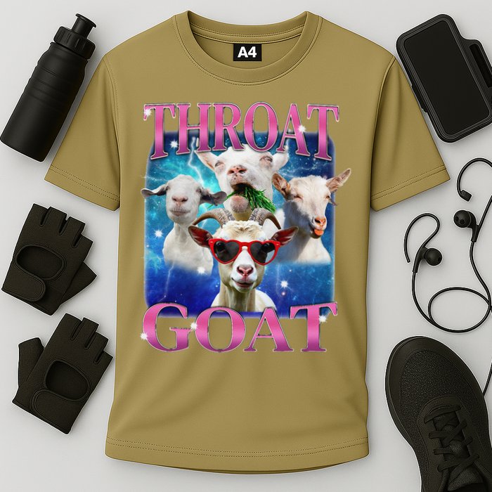 Throat Goat Funny Inappropriate Adult Humor Unhinged Meme Cooling Performance Crew T-Shirt