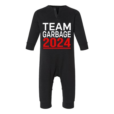 Team Garbage For Trump 2024 Infant Fleece One Piece