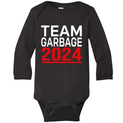 Team Garbage For Trump 2024 Baby Long Sleeve Bodysuit