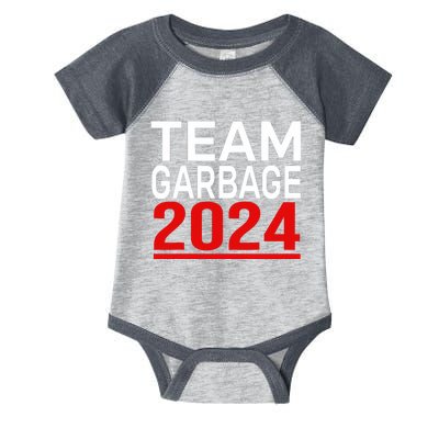 Team Garbage For Trump 2024 Infant Baby Jersey Bodysuit