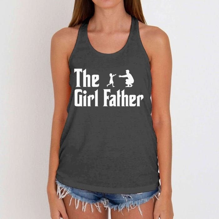 The Girl Father Vintage Fathers Day Dad Daddy Grandpa Women's Knotted Racerback Tank