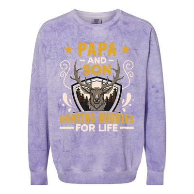 Tee Gift For Dad Papa And Son Hunting Buddies For Life Cool Gift Colorblast Crewneck Sweatshirt