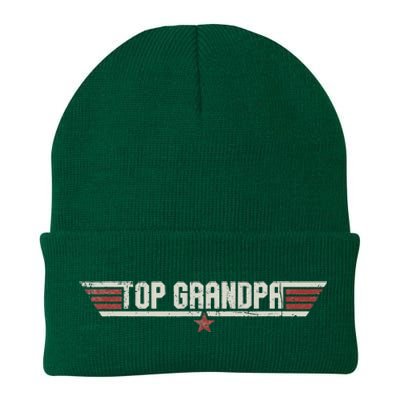 Top Grandpa Funny Vintage 80s 80's Grandfather Father's Day Knit Cap Winter Beanie