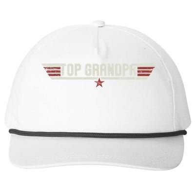 Top Grandpa Funny Vintage 80s 80's Grandfather Father's Day Snapback Five-Panel Rope Hat