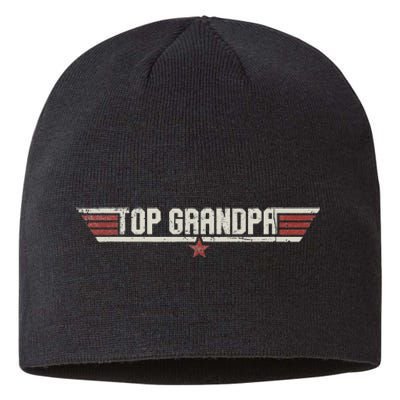 Top Grandpa Funny Vintage 80s 80's Grandfather Father's Day Sustainable Beanie