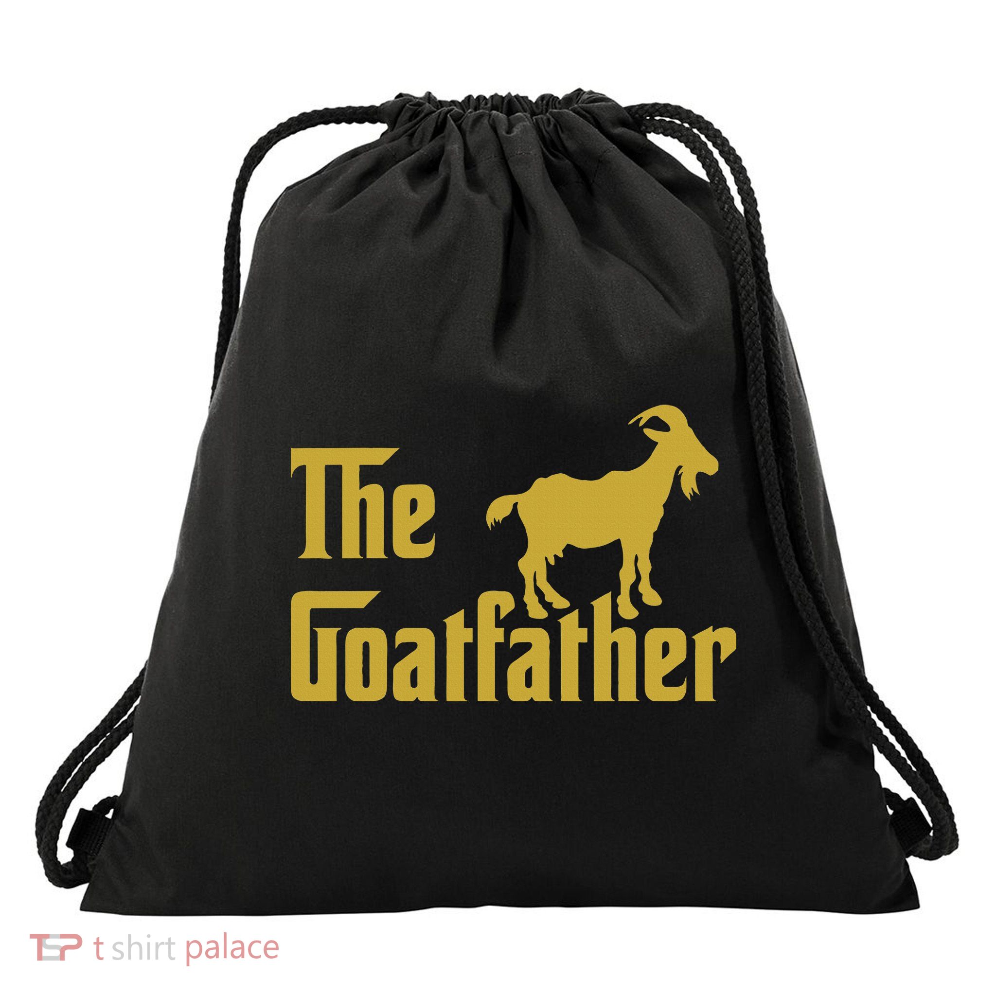 The Goatfather Funny Goat Father Goat Farmer Goat Lover Drawstring Bag