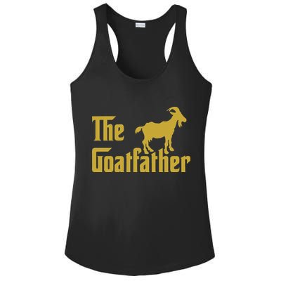 The Goatfather Funny Goat Father Goat Farmer Goat Lover Ladies PosiCharge Competitor Racerback Tank