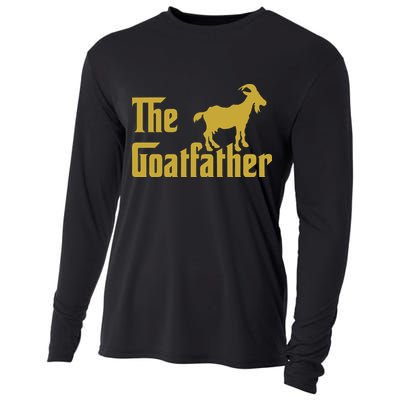 The Goatfather Funny Goat Father Goat Farmer Goat Lover Cooling Performance Long Sleeve Crew