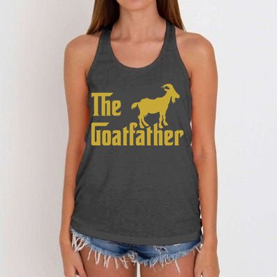 The Goatfather Funny Goat Father Goat Farmer Goat Lover Women's Knotted Racerback Tank
