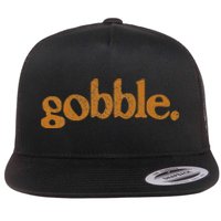 Thanksgiving Gobble Funny Turkey Day Flat Bill Trucker Hat