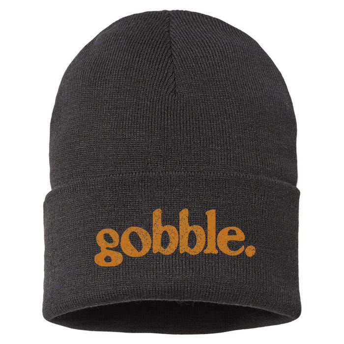 Thanksgiving Gobble Funny Turkey Day Sustainable Knit Beanie