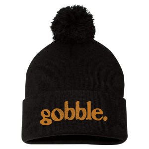 Thanksgiving Gobble Funny Turkey Day Pom Pom 12in Knit Beanie