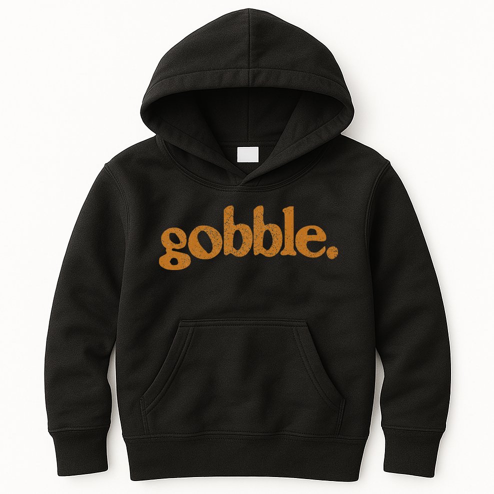 Thanksgiving Gobble Funny Turkey Day Kids Hoodie