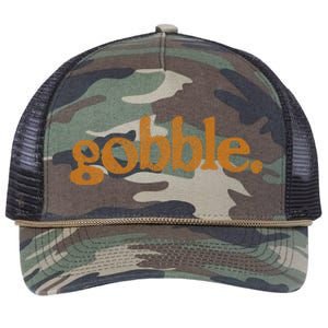 Thanksgiving Gobble Funny Turkey Day Retro Rope Trucker Hat Cap