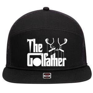 The Golf Father Funny Golfing 7 Panel Mesh Trucker Snapback Hat