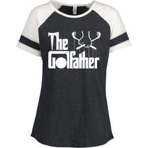 The Golf Father Funny Golfing Enza Ladies Jersey Colorblock Tee