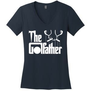 The Golf Father Funny Golfing Women's V-Neck T-Shirt