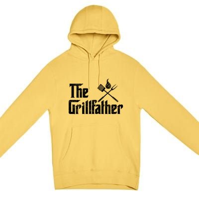 The Grillfather Funny Dad Bbq Gift Premium Pullover Hoodie