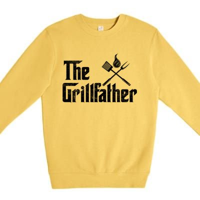 The Grillfather Funny Dad Bbq Gift Premium Crewneck Sweatshirt