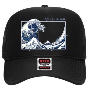 The Great Fibonacci Wave High Crown Mesh Back Trucker Hat