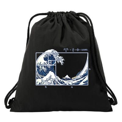 The Great Fibonacci Wave Drawstring Bag