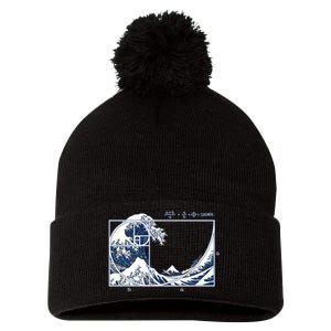 The Great Fibonacci Wave Pom Pom 12in Knit Beanie