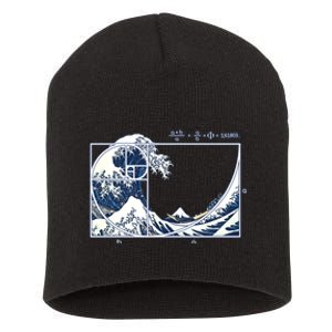 The Great Fibonacci Wave Short Acrylic Beanie