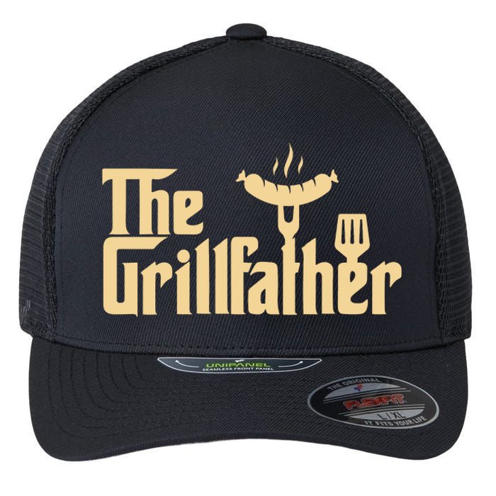 The Grill Father Funny Gift For Dad Fathers Day Flexfit Unipanel Trucker Cap