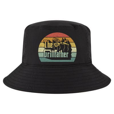 The Grillfather Funny Dad Grandpa Grilling Bbq Meat Retro Gift Cool Comfort Performance Bucket Hat