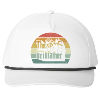 The Grillfather Funny Dad Grandpa Grilling Bbq Meat Retro Gift Snapback Five-Panel Rope Hat