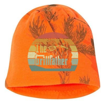 The Grillfather Funny Dad Grandpa Grilling Bbq Meat Retro Gift Kati - Camo Knit Beanie