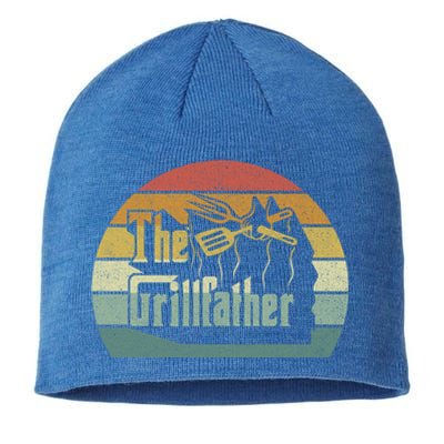 The Grillfather Funny Dad Grandpa Grilling Bbq Meat Retro Gift Sustainable Beanie