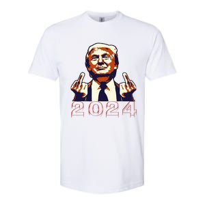 Trump Giving Finger 2024 Flipping Off Design Softstyle CVC T-Shirt