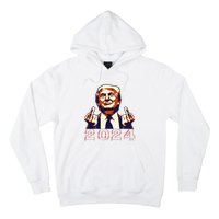 Trump Giving Finger 2024 Flipping Off Design Hoodie