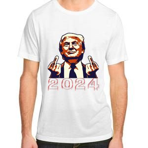 Trump Giving Finger 2024 Flipping Off Design Adult ChromaSoft Performance T-Shirt