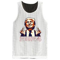 Trump Giving Finger 2024 Flipping Off Design Mesh Reversible Basketball Jersey Tank