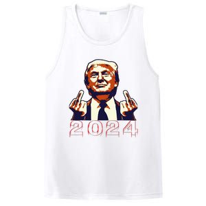 Trump Giving Finger 2024 Flipping Off Design PosiCharge Competitor Tank