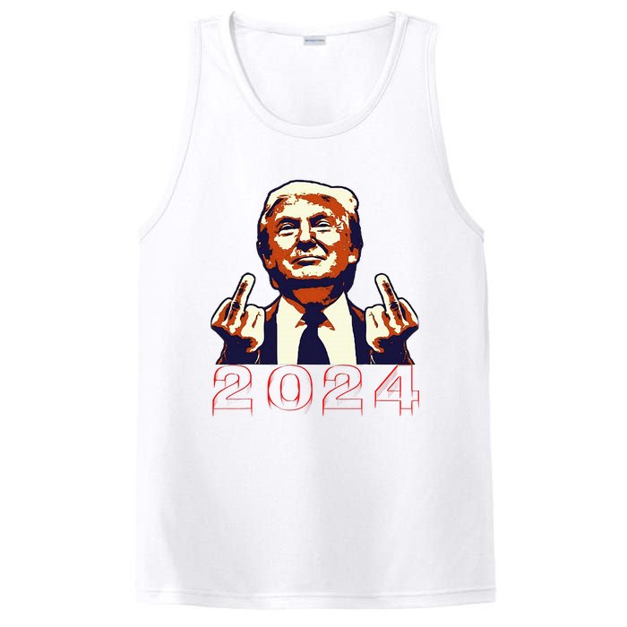 Trump Giving Finger 2024 Flipping Off Design PosiCharge Competitor Tank