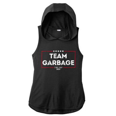 Team Garbage For Trump 2024 Ladies PosiCharge Tri-Blend Wicking Draft Hoodie Tank