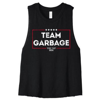 Team Garbage For Trump 2024 Women's Racerback Cropped Tank